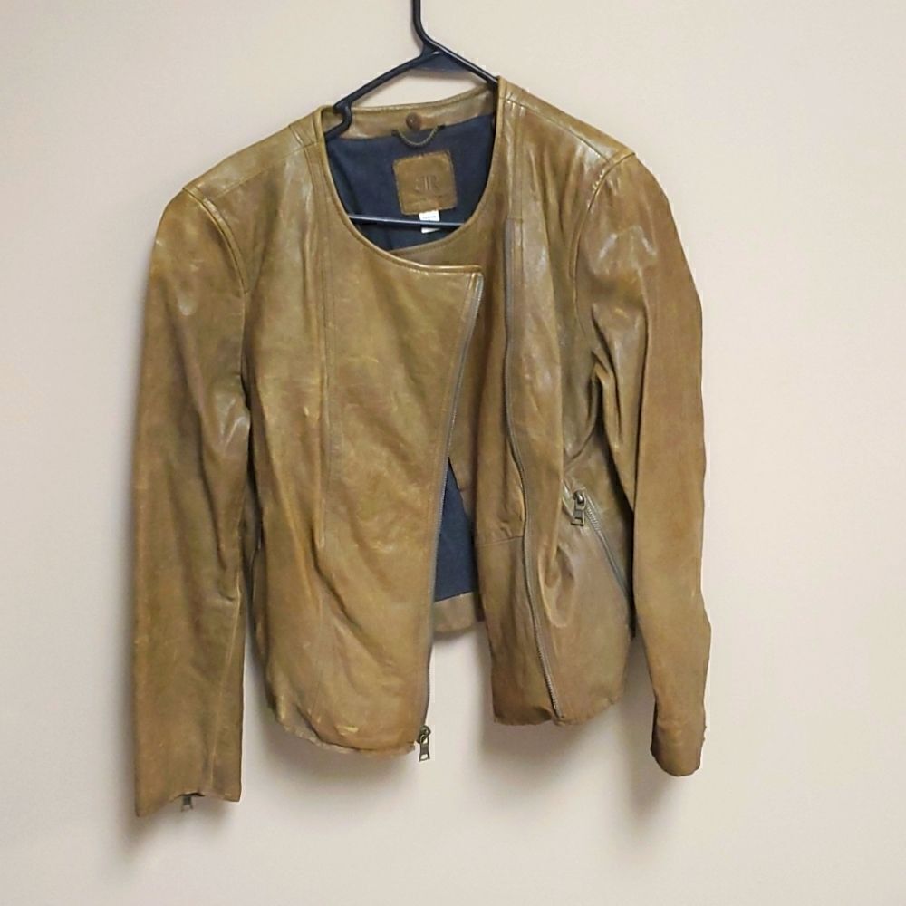 BANANA REPUBLIC Leather Jacket - Size Petite Large‎